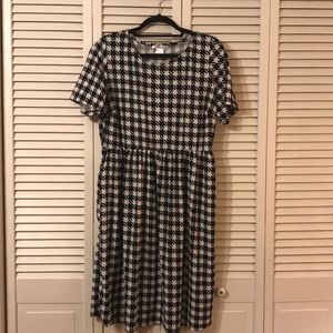 Fit and Flare Houndstooth Black & White XXL dress